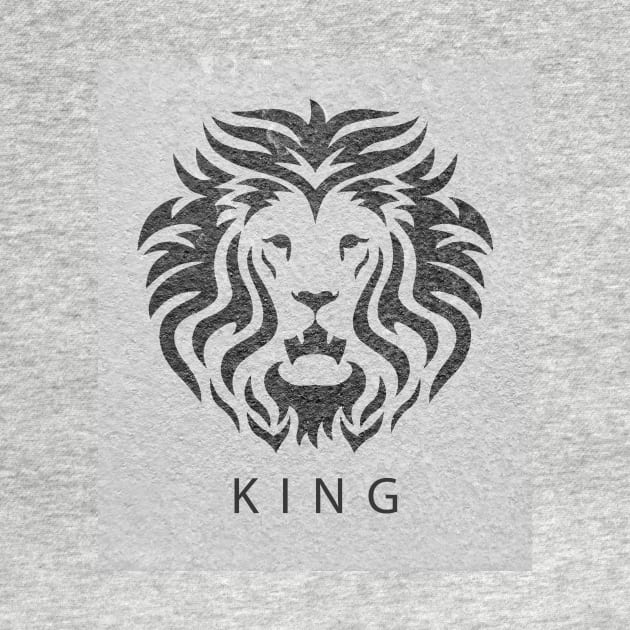 'KING' Lion Head - Grey by sleepingdogprod